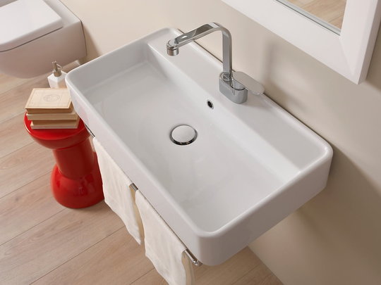 Керамическая раковина 75 см Flaminia Miniwash 75, white (MW75S) На столешницу, Подвесные Прямоугольные