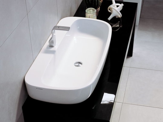 Керамическая раковина 100 см Flaminia Mono 100, white (MN100L) На столешницу, Подвесные Прямоугольные