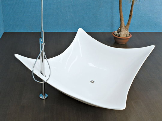 Ванна из искусственного камня отдельностоящая Flaminia Leggera 220х180 см, white (LG210) Flaminia Квадратные, Прямоугольные