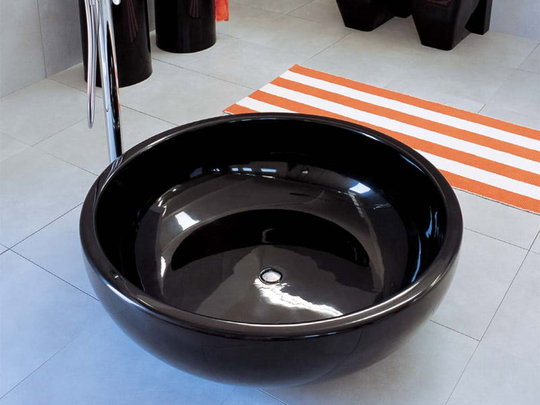 Ванна из искусственного камня отдельностоящая Flaminia Fonte Fontana 135 см, black (FN135) Flaminia Круглые
