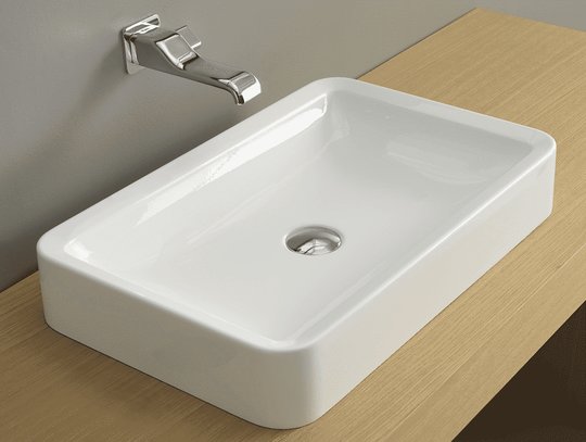 Керамическая раковина 62 см Flaminia Nile 62, white (NL62A) На столешницу, На тумбу Прямоугольные
