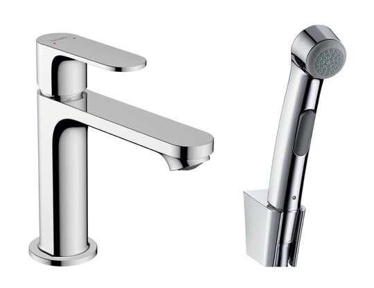 Смеситель для раковины Hansgrohe Rebris S с гигиеническим душем, хром (72215000) Для раковины Хром