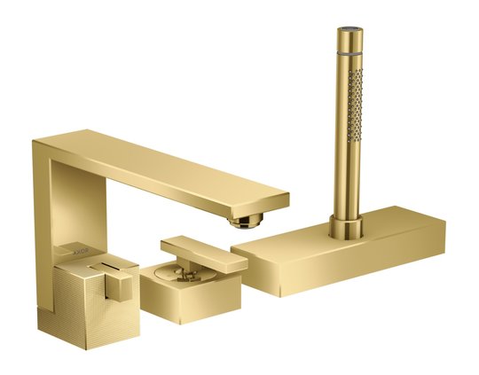 Смеситель для ванны Axor Edge diamond cut, Polished Gold Optic (46431990) Для ванны Золото