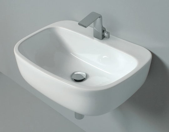 Керамическая раковина 54 см Flaminia Mono 54, white (MN54L) На столешницу, Подвесные Прямоугольные