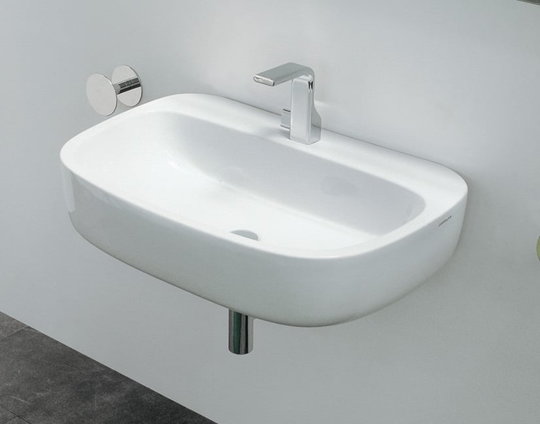 Керамическая раковина 74 см Flaminia Mono 74, white (MN74L) На столешницу, Подвесные Прямоугольные
