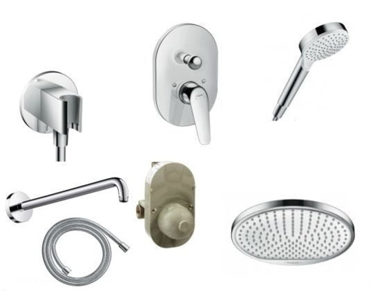 Душевой комплект HANSGROHE Novus (1A101218) Душевые комплекты (системы) Хром