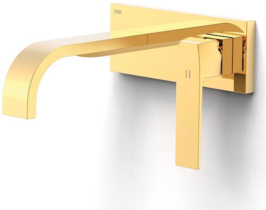 Настінний змішувач для раковини Tres Slim Exclusive SLIM-TRES, золото (20230013or) Для раковини Золото