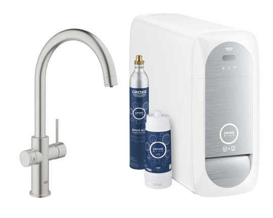 Змішувач зі стартовим комплектом GROHE Blue Home (31455DC0) Для кухні Нерж. сталь
