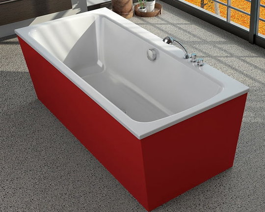 Ванна акриловая Kolpa San Bell 4O 180x80 White-Red (3838987 961871) Kolpa San Прямоугольные
