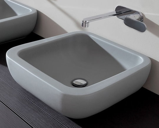Керамическая раковина 51 см Flaminia Como 51, lava grey (CM51A) На столешницу, На тумбу Прямоугольные