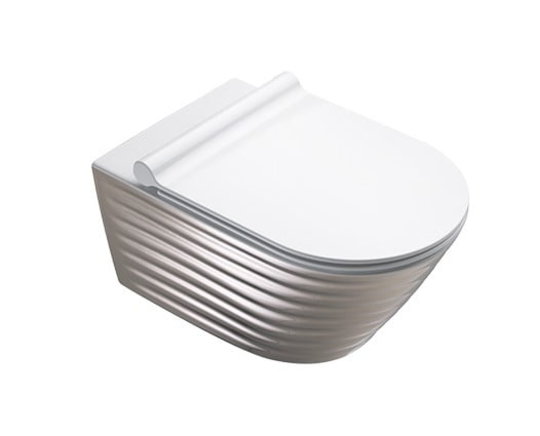 Подвесной безободковый унитаз Catalano Gold&Silver NewFlush, silver/white (1VS55RZEBA) Подвесные 