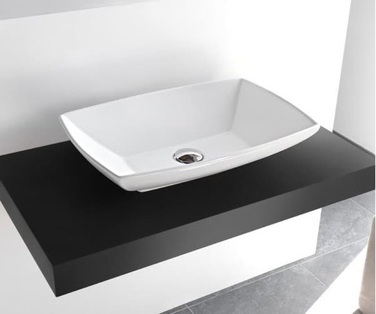 Керамическая раковина 60 см Artceram Jazz, white glossy (JZL002 01; 00) На столешницу, На тумбу Прямоугольные