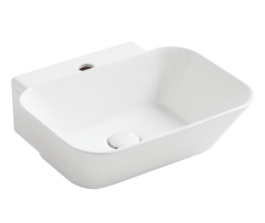 Керамическая раковина 48 см Simas WAVE, glossy white (WA 08) На столешницу, На тумбу, Подвесные Прямоугольные