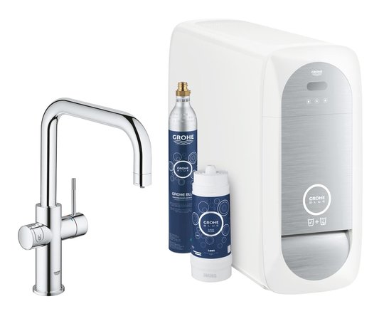 Смеситель со стартовым комплектом GROHE Blue Home (31456000) Для кухни Хром