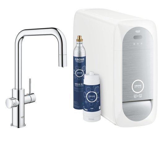 Змішувач зі стартовим комплектом GROHE Blue Home (31543000) Для кухні Хром