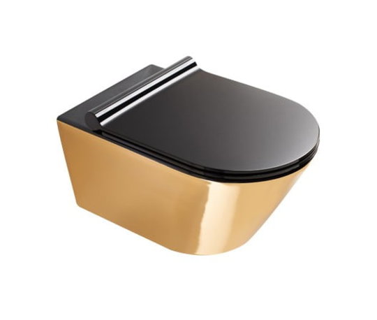 Подвесной безободковый унитаз Catalano Gold&Silver NewFlush, gold/black (1VS55NRNO) Подвесные 
