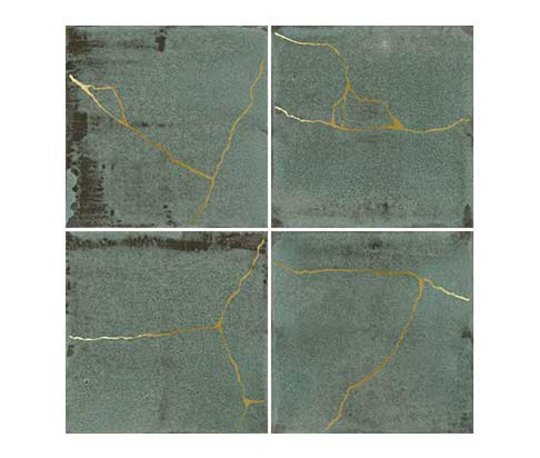 Плитка Wow Enso Kintsugi Green 12.5 * 12.5 (120849) Для кухні, Для громадських приміщень, Для житлових приміщень, Для ванної