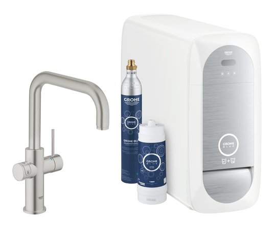 Змішувач зі стартовим комплектом GROHE Blue Home (31456DC0) Для кухні Нерж. сталь