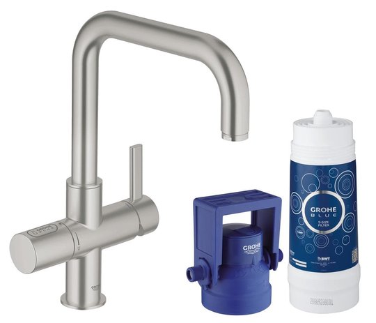 Змішувач зі стартовим комплектом GROHE Blue Pure (31299DC1) Для кухні Нерж. сталь