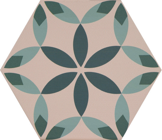 Плитка Ornamenta Décor Petal Hexagon D23 (DE23PE) Ornamenta Для кухни, Для общественных помещений, Для жилых помещений, Для ванной