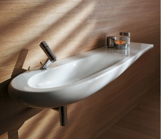Керамическая раковина-столешница 160 см Laufen IL BAGNO ALESSI One, белый (H8149714001041) На столешницу, На тумбу, Подвесные Асимметричные