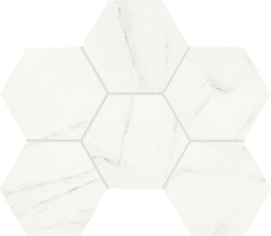 Плитка Piemme Valentino Marmi Reali Mat Esagono Carrara Ret 29*41,5 (00409) Для кухні, Для громадських приміщень, Для житлових приміщень, Для ванної