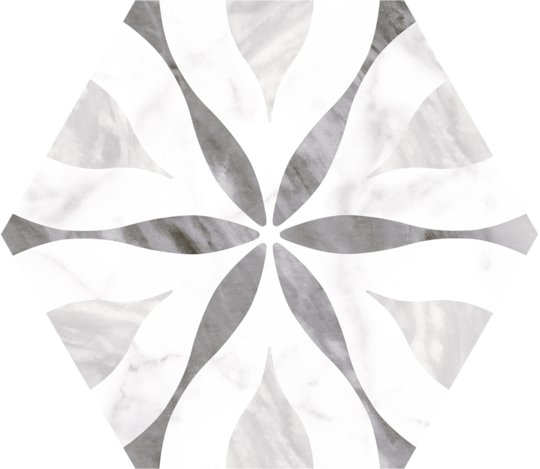 Плитка Equipe Ceramicas Bardiglio Hexagon Flower 17, 5x20 (23772) Для кухні, Для ванни, Для громадських приміщень, Для житлових приміщень