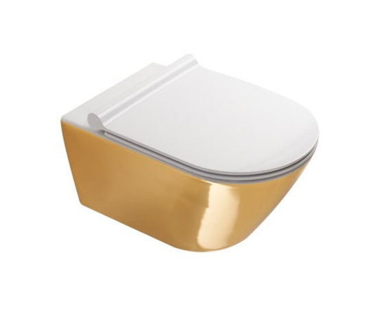 Підвісний безободковий унітаз Catalano Gold &amp; Silver NewFlush, gold/white (1vs55nrbo) Підвісні 