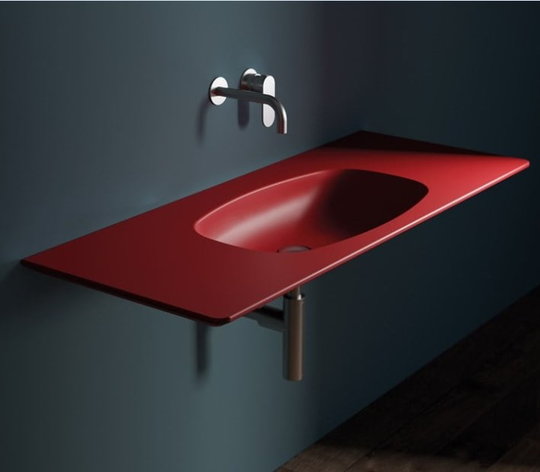 Керамічна раковина 120 см Flaminia Nuda, rosso rubens (ND120L) На консоль, На стільницю, На тумбу 