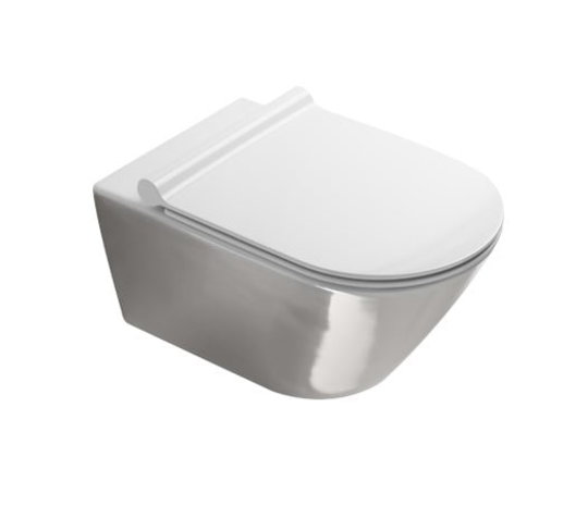 Подвесной безободковый унитаз Catalano Gold&Silver NewFlush, silver/white (1VS55NRBA) Подвесные 