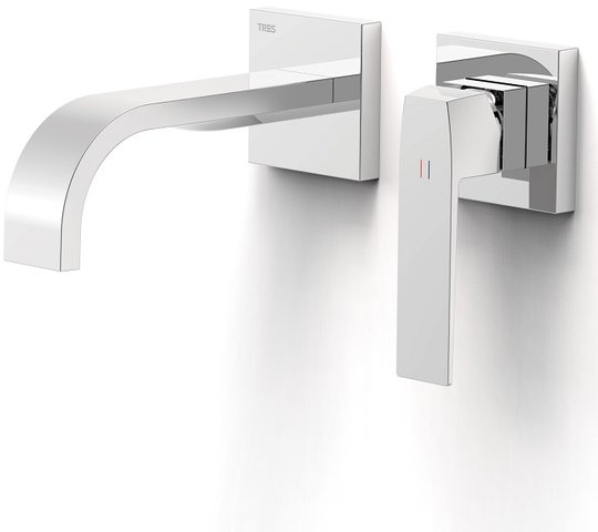 Настенный смеситель для раковины Tres Slim Exclusive SLIM-TRES, хром (20230003) Для раковины Хром