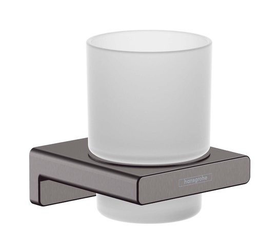 Стакан для зубных щеток Hansgrohe AddStoris, черный-хром матовый (41749340) Стаканы для зубных щеток Hansgrohe