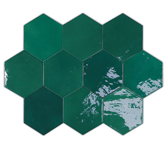 Плитка Wow Zellige Hexa Emerald 10.8 * 12.4 (122086) Для кухні, Для громадських приміщень, Для житлових приміщень, Для ванної