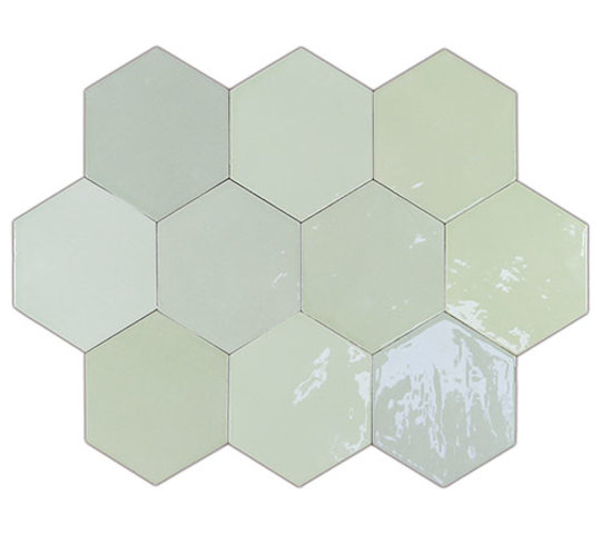 Плитка Wow Zellige Hexa Mint 10.8*12.4 (122083) Для кухні, Для громадських приміщень, Для житлових приміщень, Для ванної