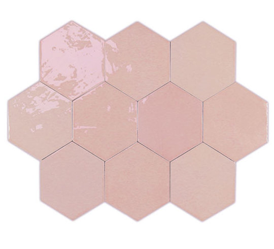 Плитка Wow Zellige Hexa Pink 10.8*12.4 (122082) Для кухні, Для громадських приміщень, Для житлових приміщень, Для ванної