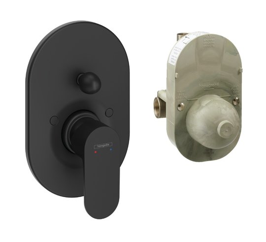 Смеситель скрытого монтажа для душа Hansgrohe Rebris S, черный матовый (72448670) Для душа Черный, Черный матовый