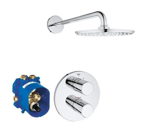 Душовий комплект Grohtherm 3000 Cosmopolitan з душем Rainshower Cosmopolitan 210 (26262000) Душові комплекти (системи) Хром