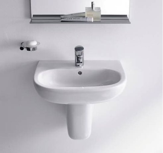 Керамічна раковина 55 см Duravit D-Code (2310550000) На напівп'єдестал, На п'єдестал, Підвісні 