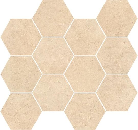 Плитка Dado Ceramica Marmi Pregiati Mosaico Esagonetta Supreme Crema Marfil Lappato 34*30 (302871) Dado Ceramica Для кухни, Для общественных помещений, Для жилых помещений, Для промышленных помещений, Для технических зон, Для ванной