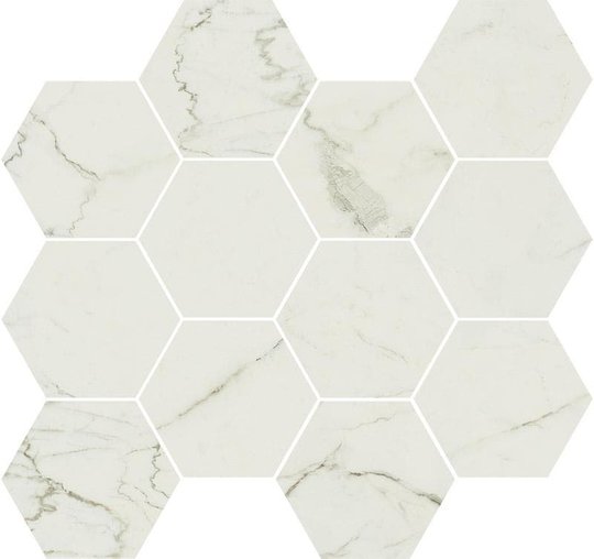 Плитка Dado Ceramica Marmi Pregiati Mosaico Esagonetta Supreme Calacatta Lappato 30*34 (302872) Dado Ceramica Для кухни, Для общественных помещений, Для жилых помещений, Для промышленных помещений, Для технических зон, Для ванной