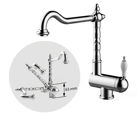 Змішувач для кухні GRB Kitchens FOLDING RETRO SPOUT 1866 (535190) Для кухні Хром