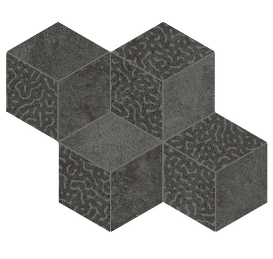 Плитка Lea Ceramiche Concreto and Zoom Cube Mix Concreto Dark Nat 35x30,5 (LGCC3M0) Lea Ceramiche Для кухни, Для общественных помещений, Для жилых помещений, Для ванной