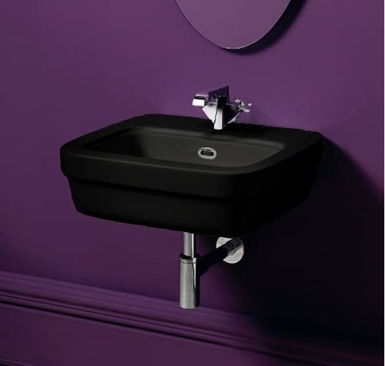 Керамическая раковина 53 см Simas Evolution, nero glossy (EVO 15) Подвесные Прямоугольные