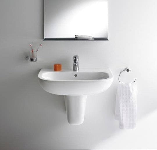 Керамічна раковина 65 см Duravit D-Code (2310650000) На напівп'єдестал, На п'єдестал, Підвісні 
