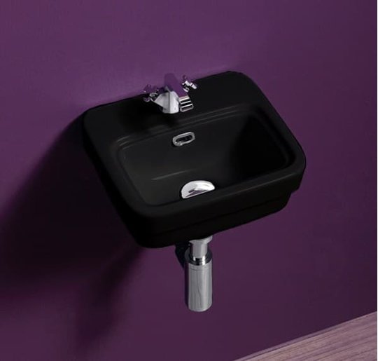 Керамическая раковина 31 см Simas Evolution, nero glossy (EVO 13) Подвесные Прямоугольные