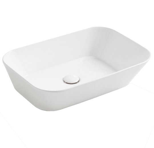Керамическая раковина 60 см Simas WAVE, glossy white (WA 04) На столешницу, На тумбу Прямоугольные