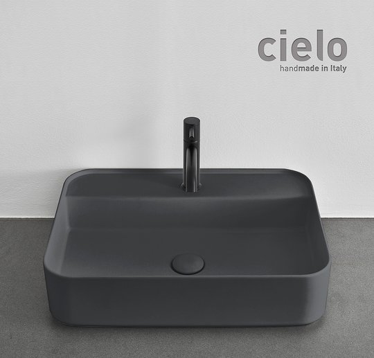 Керамическая раковина 60 см Cielo Shui Comfort, темно-серый (SHCOLARF-CM) На столешницу, На тумбу, Подвесные Прямоугольные