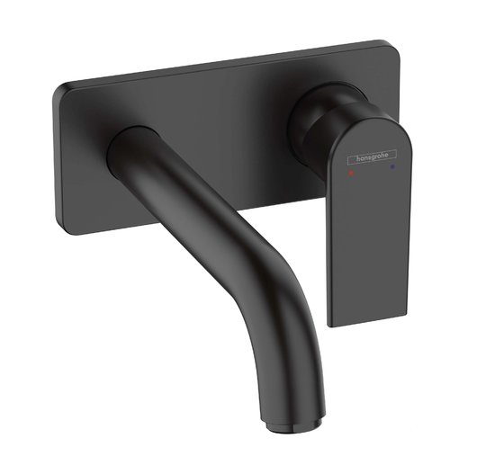 Настенный смеситель для раковины Hansgrohe Vernis Shape, черный матовый (71578670) Для раковины Черный матовый