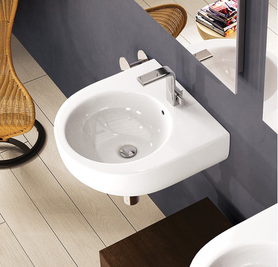 Керамічна раковина 50 см Flaminia Pass 50, white( PS50L) На тумбу, Підвісні 