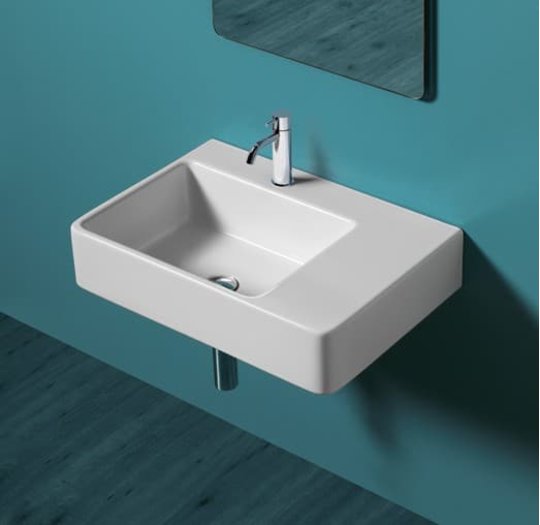 Керамическая раковина 65 см Simas Top-Lavabi (QU65S) Подвесные Прямоугольные